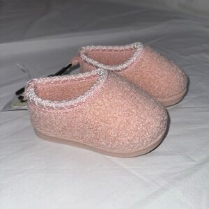 First Steps - Pink Kids Shoes Shearling Platform Scuff Slippers Ugg lookalike
